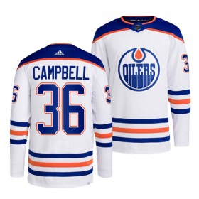 Män Ishockey Edmonton Oilers tröja Jack Campbell 36 Adidas Vit Authentic